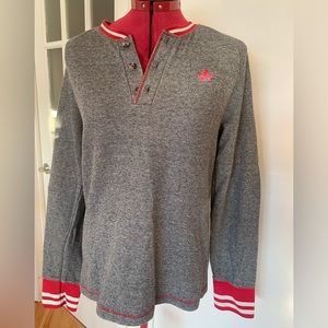 Canadiana Grey Waffle Knit Top